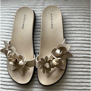 Andiamo Vegan Leather Ivory Color Sandals